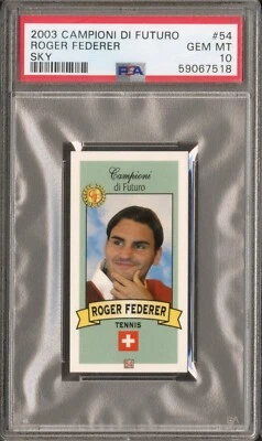 2003 Campioni Di Futuro ROGER FEDERER Rookie #54 PSA 10 GEM MINT Blue Sky - RARE - Image 1 of 2