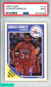 1989 FLEER CHARLES BARKLEY #113 PHILADELPHIA 76ERS HOF PSA 9 MINT - Picture 1 of 3