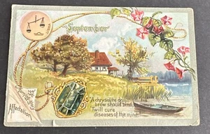 Postcard: Tuck Birthday Horoscope Astrology Libra Morning Glory SEPTEMBER - Picture 1 of 2