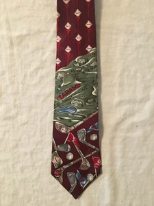 Tabasco golf tees marrone cravatta uomo seta cravatta collo - Foto 1 di 3