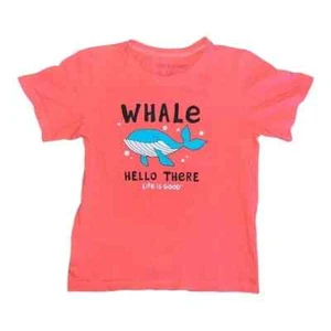 Life Is Good Girls Whale Hello There Crusher T-Shirt Orange 100% Cotton XXL EUC - Picture 1 of 5