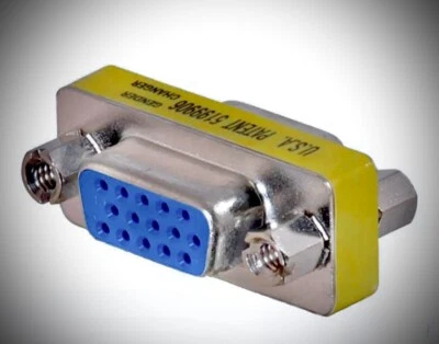 VGA HD15 SVGA 4K Female To Female Mini Gender Changer Adapter Coupler Connector - Image 1 of 4