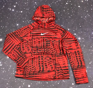 Nike "Just Do It" All-Over-Print Red & Black Pullover Hoodie - Youth XLarge - Picture 1 of 10