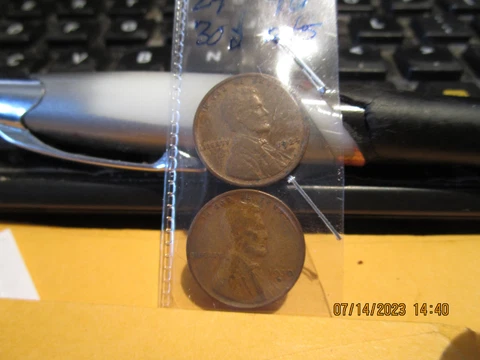 1924 P/'30 D Lincoln Cents XF/XF +++ Cover