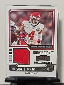 Parche de variación de boleto de novato Panini Contenders Rashee Rice 2023 #TS28V Chiefs - Imagen 1 de 6