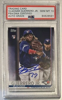 Vladimir Guerrero Jr Autograph Signed 2019 Topps Update Rookie PSA Auto 10 - 1 - Image 1 of 2