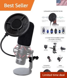 Adjustable 360° Gooseneck Mic Pop Filter - Enhance Audio Quality & Reduce Noise - Picture 1 of 9