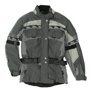 Chaqueta de motocicleta Tharao gris de nailon para hombre | Equipo de motociclista de protección vintage de colección - Imagen 1 de 3