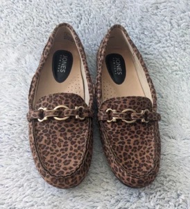 Jones New York Flat Size 8.5 M Suede Sunnyside Animal Print Slip On Loafer Shoes - Picture 1 of 9