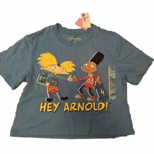 Nickelodeon "Hey Arnold" Damen Small Kurzarm Cropped T-Shirt Blau. Neu - Bild 1 von 4