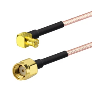 RP SMA Stecker auf MCX Stecker rechter Winkel Adapter RF Pigtail Kabel 15cm RG316 - Bild 1 von 3