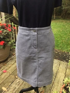 Talbots Rock 8 marineblau weiß kariert Denim A-Linie gebraucht, in einwandfreiem Zustand - Bild 1 von 6