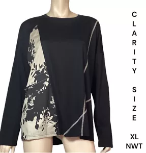 🌻CLARITY SIZE XL 16 AU SPLICED TOP WITH STITCHING DETAIL NWT $99.00 - Foto 1 di 12