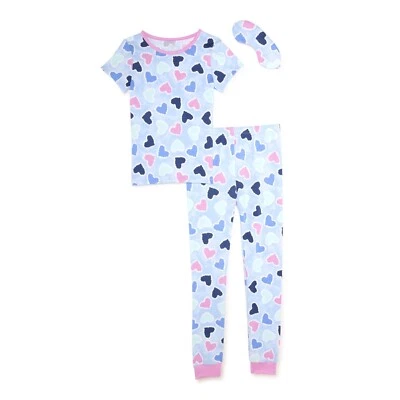 Cozy Jams Girls Tight Fit Top and Pants Pajamas with Eye Mask - Size 8 - Image 1 of 4