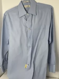 Camisa manga larga John W Nordstrom azul algodón 16,5-33 a cuadros con botones - Imagen 1 de 3