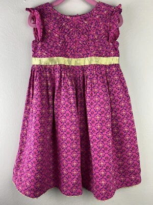 Monsoon Girl's Size 2-3 Years Dress Floral Sleeveless Gold Accents Adorable! - Image 1 of 4