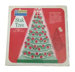 Vintage Stak Tree Christmas Craft Snow Foam Styrofoam 24" High Square Base - Picture 1 of 3