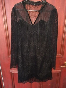 Next black lacey long sleeve party dress - Picture 1 of 9