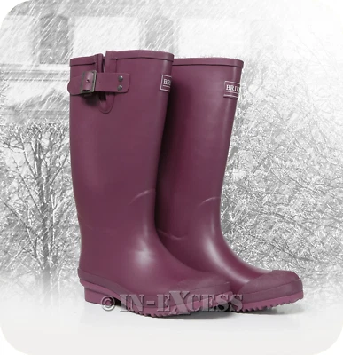 Briers verstellbare neoprengefütterte Wellington Stiefel - Aubergine Größe 4