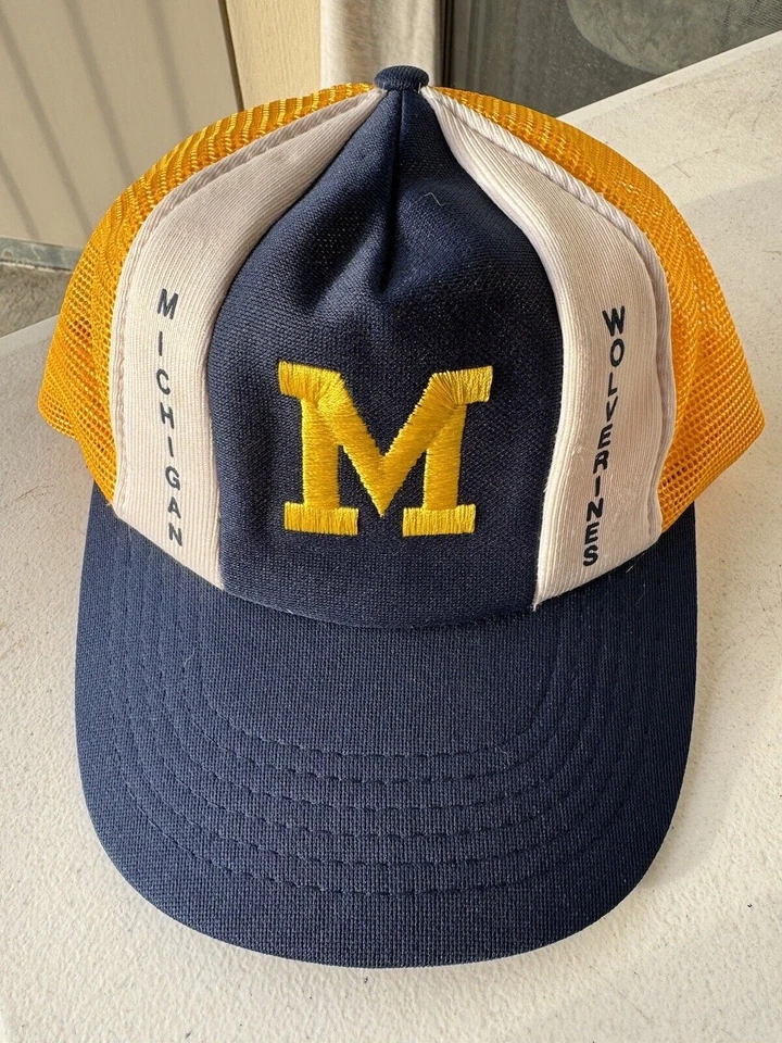 VTG Michigan Wolverines National Champions 1970s Hat Snapback Hat OSFA Mesh NCAA - Image 1 of 4
