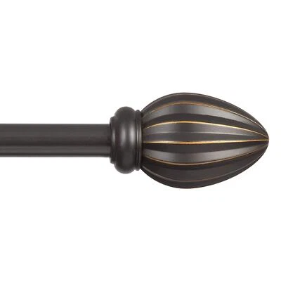 Kenney Fast Fit Oil Rubbed Bronze Bailey Curtain Rod 66 in. L X 120 in. L — 第 1/4 张图片