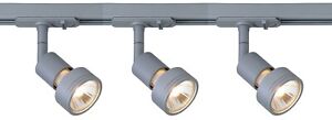 1 Metre GU10 Track Rail 3 Spotlight Downlight Display Lighting LED Kit Silver