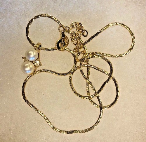 Collana di perle placcate oro molto delicata Christian Dior vintage