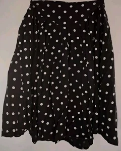 Polka Dot Skirt Size 12 Black Charlotte Halton - Picture 1 of 7