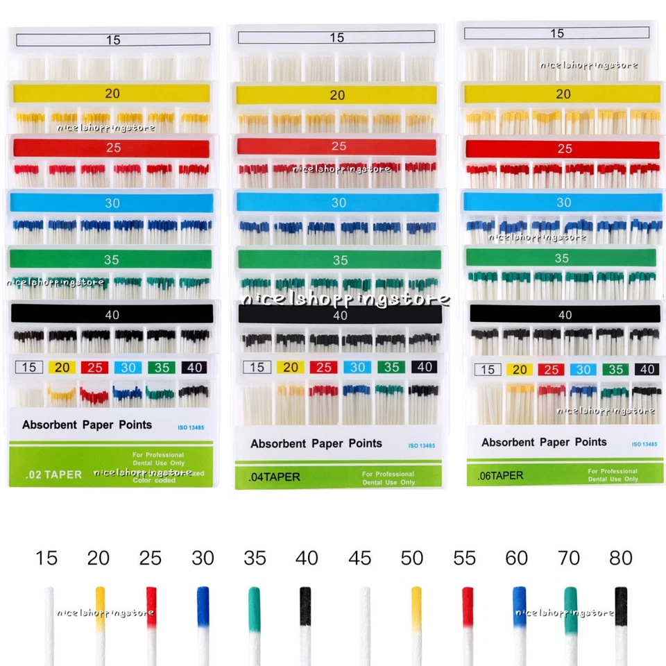 1 Box Dental Endodontic Root Canal Absorbent Paper Points 0.02/0.04/0.06 Taper - Image 1 of 4