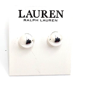 Ralph Lauren Elegant Silver Tone faux Pearl Stud Earring New - Picture 1 of 4