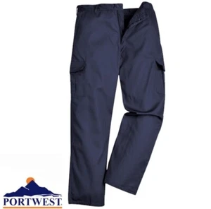 PORTWEST C701 COMBAT CARGO WORKWEAR MULTI POCKET POLYCOTTON TROUSERS, NAVY, 28L - Picture 1 of 1
