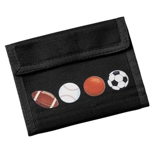 Children’s Wallet, Sports Balls Design, Blue - Picture 1 of 2