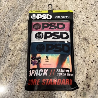 PSD Playboy Premium Boxer Briefs 3 Pack Core Standard Men XL 40 42 7” Inseam NIP - Image 1 of 4