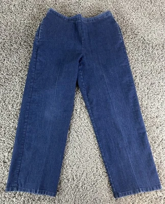 Alfred Dunner Jeans Womens 12P Straight Leg Pull On Petite Stretch Denim Pants - Image 1 of 4