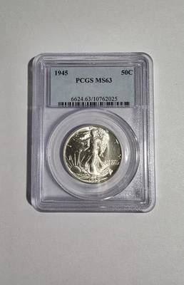 Medio dólar Walking Liberty 1945-P 50C graduación profesional MS63 - U302 Foto 1 de 4
