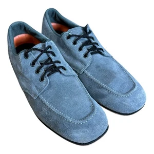 Vintage Gray Suede Bowling Shoes — Lace-Up, Moc Toe, Approx. Size 10–11 - Picture 1 of 10