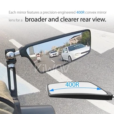 Espejo de extremo de barra derecho x 1 LEAP negro ajustable para barra hueca de 7/8" se adapta a Triumph Foto 1 de 4