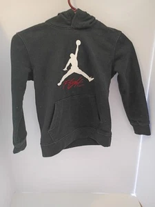 Jordan Flight Jump-man Logo Youth Boys Size M Medium 5-6 Black Pullover Hoodie - Picture 1 of 4