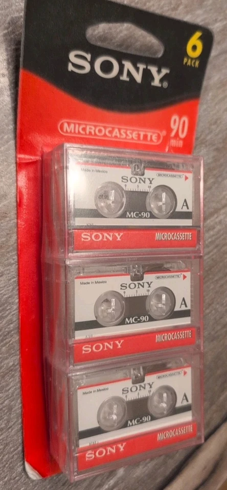 Sony MC-90 Microcassette Audio Tapes (Pack of 6)