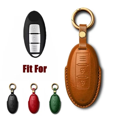 Funda de cuero genuino para llave de coche para Nissan Qashqai Pulsar 370Z March Micra Foto 1 de 4