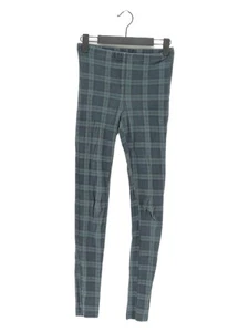 Topshop Women's Leggings UK 8 Blue Checkered Cotton with Elastane Full length - Picture 1 of 6