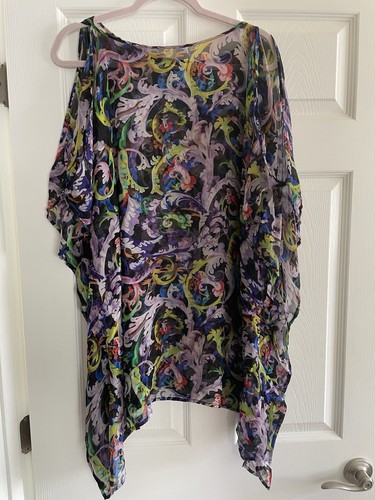 Abito da spiaggia in seta con stampa barocco Versace