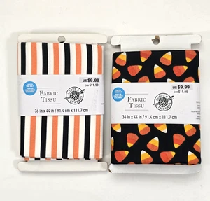 SCHLAUFEN & FÄDEN BAUMWOLLSTOFF SET HALLOWEEN CANDY CORN 36"x 44" ORANGE SCHWARZ - Bild 1 von 6