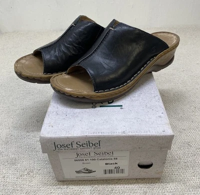 Josef Seibel Catalonia 58 Slip On Clogs Women’s 9 40 Black Bozen With Box - Image 1 of 4