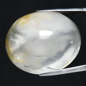 π Huge 91.06ct Oval Cabochon Natural White Quartz Inclusions - Myanmar Gemstone - Picture 1 of 4