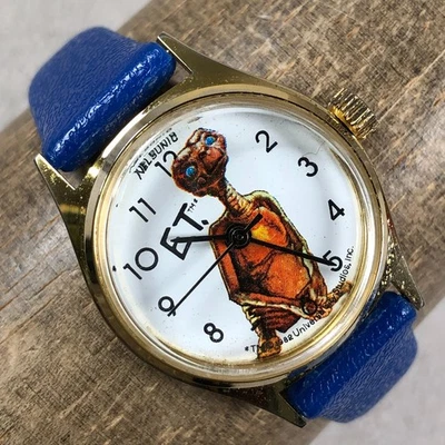 Reloj de vestir vintage Nelsonic para mujer ET correa de cuero azul cuerda mecánica 27 mm 6" Foto 1 de 4