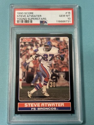 1990 Score Young Superstars #16 Steve Atwater PSA 10 Gem Mint - Image 1 of 2