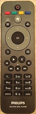 New Philips BluRay DVD Remote for  BDP5406 BDP5506 BDP3406/F7 BDP2985 BDP3406 - Image 1 of 3