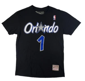 T-shirt vintage anni 90 Mitchell & Ness Hardaway Orlando Magic NBA media nera logo - Foto 1 di 7