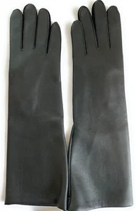 Vtg Bellariva Ladies Extra Long Driving Gloves Lined Faux Leather Sz B 7.5 - 8.5 - Picture 1 of 4